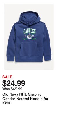 Old Navy NHL Graphic Gender-Neutral Hoodie for Kids
