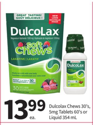 Dulcolax Chews 30' s, 5mg Tablets 60' s or Liquid 354 mL