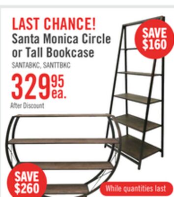 Santa Monica 54" 4-Shelf Open Circle Bookcase - Espresso