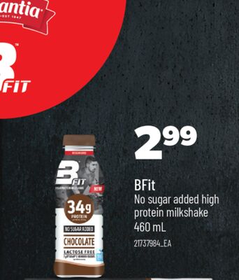 BFIT NO SUGAR ADDED HIGH PROTEIN MILKSHAKE, 460 ML
