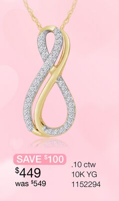 10K Yellow Gold Diamond Infinity Pendant