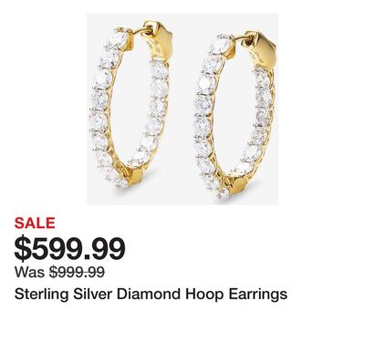 Sterling Silver Diamond Hoop Earrings