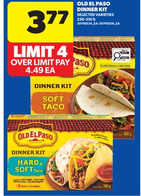 OLD EL PASO DINNER KIT, 250-510 G