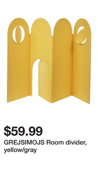 GREJSIMOJS Room divider, yellow/gray