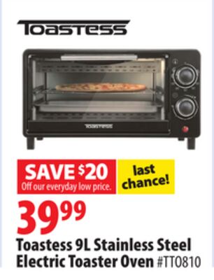 Toastess 9L Stainless Steel Electric Toaster Oven