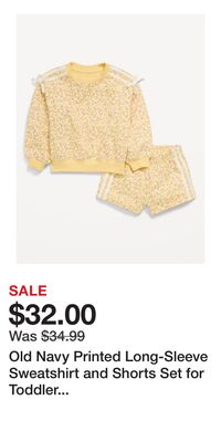 Old Navy Printed Long-Sleeve Sweatshirt and Shorts Set for Toddler Girls