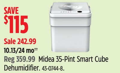 Midea 35-Pint Smart Cube Dehumidifier.