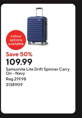 Samsonite Lite Drift Spinner Carry On - Navy