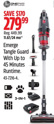 Hoover Emerge Tangle Guard With Up to 45 Minutes Runtime