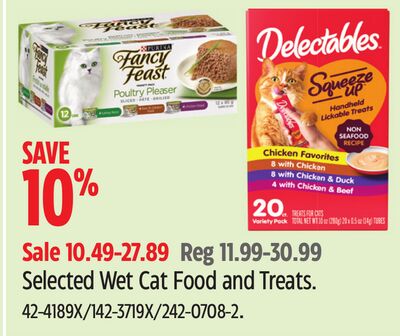 Selected Wet Cat Food and Treats.