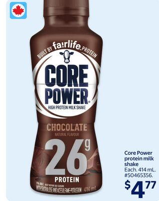 Core Power protein milk shake