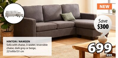 HINTON/NAMSEN Sofa with chaise