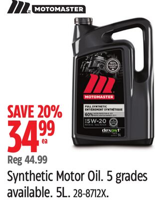 Motomaster Synthetic Motor Oil.