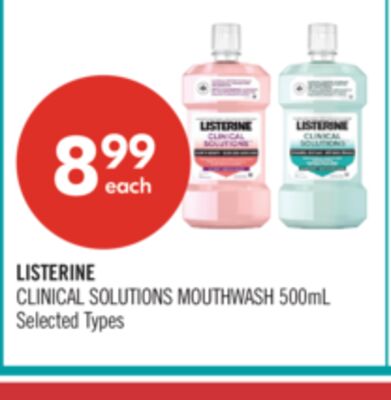 LISTERINE CLINICAL SOLUTIONS MOUTHWASH 500mL