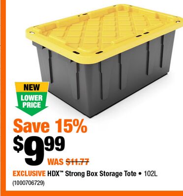 HDX Strong Box Storage Tote 102L