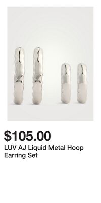 LUV AJ Liquid Metal Hoop Earring Set