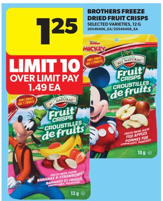 BROTHERS FREEZE DRIED FRUIT CRISPS, 12 G