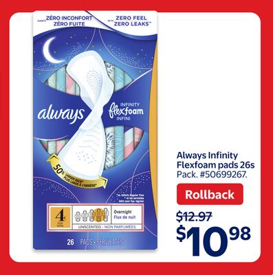 Always Infinity Flexfoam pads 26s