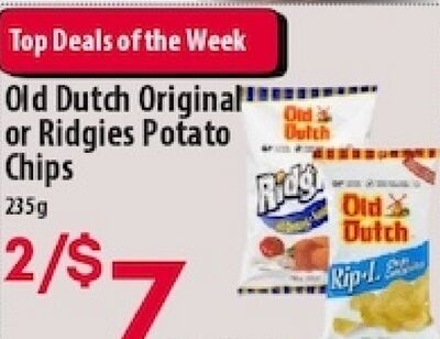 Old Dutch Original or Ridgies Potato Dutch Chips
