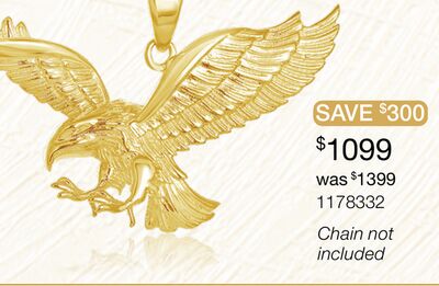 10K Yellow Gold Eagle Pendant