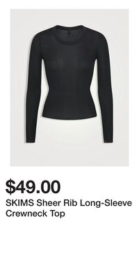 SKIMS Sheer Rib Long-Sleeve Crewneck Top