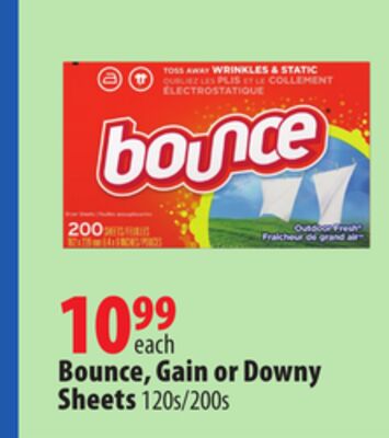 Bounce, Gain or Downy Sheets
