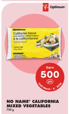 NO NAME® CALIFORNIA MIXED VEGETABLES. 750 G