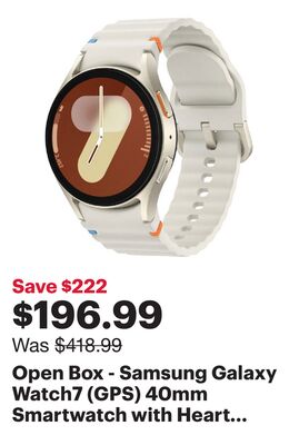 Open Box - Samsung Galaxy Watch7 (GPS) 40mm Smartwatch with Heart Rate Monitor - Cream