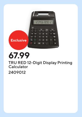 TRU RED 12-Digit Display Printing Calculator