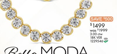 Lab Grown 3.00CTW Diamond Necklace in 18K Yellow Gold Vermeil