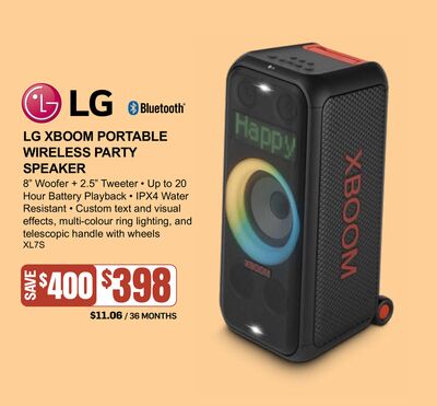 LG XBOOM PORTABLE WIRELESS PARTY SPEAKER