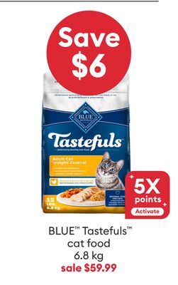 Save $6 BLUE™ Tastefuls cat food