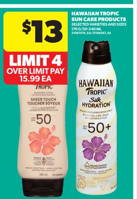 HAWAIIAN TROPIC SUN CARE PRODUCTS, 170 G/50-240 ML