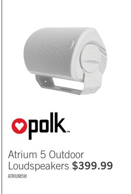 Polk Audio Atrium 5 White Outdoor Loudspeakers with 5" Drivers – AM5088