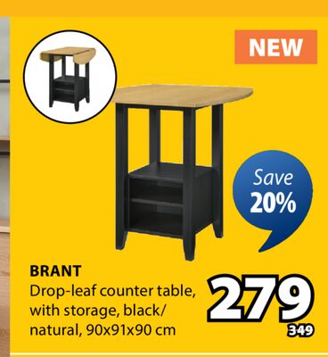 BRANT Drop-leaf counter table