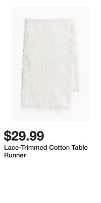 Lace-Trimmed Cotton Table Runner