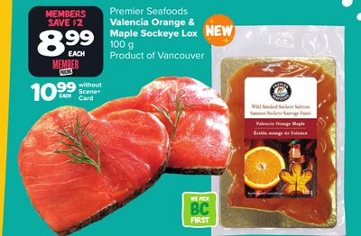 Premier Seafoods Valencia Orange & Maple Sockeye Lox