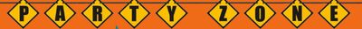 Construction 'Party Zone' Hanging Garland Banner Decoration, Yellow, 9-ft, for Construction Birthday Party Supplies