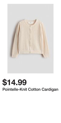 Pointelle-Knit Cotton Cardigan