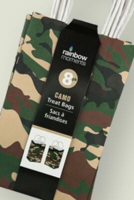 Camo Party Treat Bags, 8-pk, for Birthday/Party