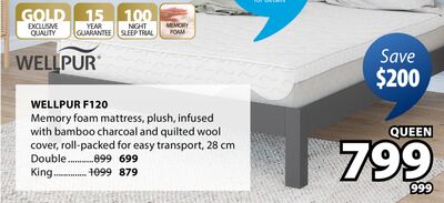 WELLPUR F120 Memory foam mattress