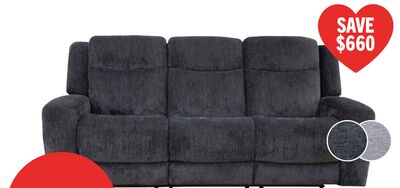 Atlantis 90" Fabric Zero Gravity Power Reclining Sofa - Dark Grey