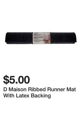 D Maison Ribbed Runner Mat With Latex Backing