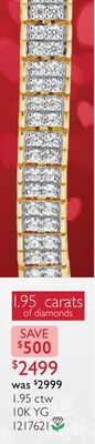 New Brilliance Lab Grown 1.95CTW Diamond Link Bracelet in 10K Yellow Gold