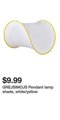 GREJSIMOJS Pendant lamp shade, white/yellow