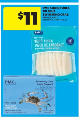 PMC SQUID TUBES OR BLUE SWIMMING CRAB, 680 G