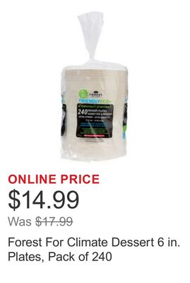 Forest For Climate Dessert 6 in. Plates, Pack of 240