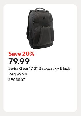 Swiss Gear 17.3" Backpack - Black
