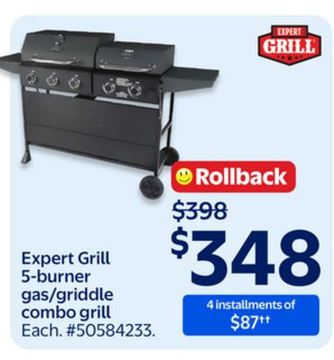 Expert Grill 5-burner gas/griddle combo grill