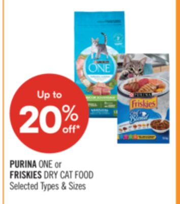 PURINA ONE or FRISKIES DRY CAT FOOD